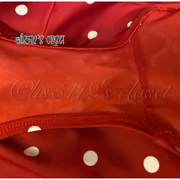 Torrid Disney Minnie Mouse Red Dot Retro Lattice Peplum Swim Dress Swimsuit 3X - Picture 10 of 16